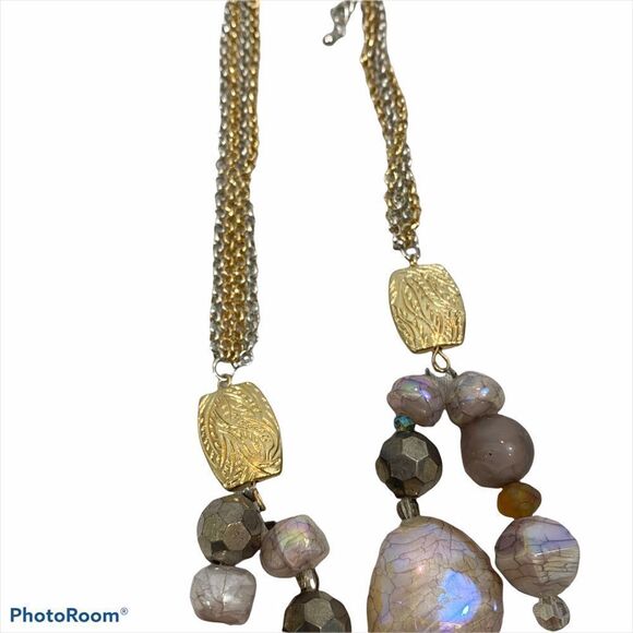 NWT Dress Barn Mixed Media‎ Necklace Silver & Gold - Picture 4 of 6